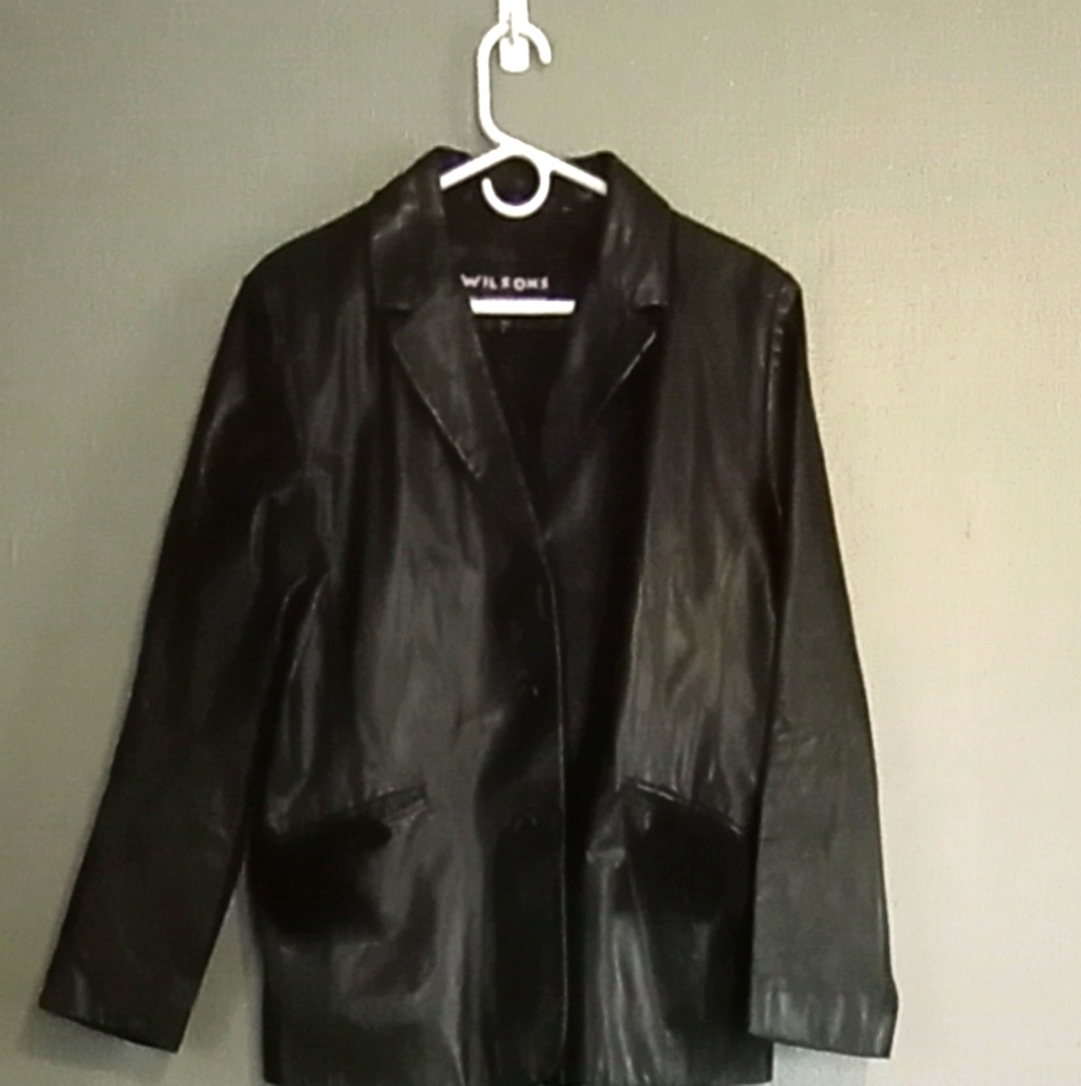 Wilson’s Vintage Black Leather Coat